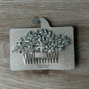 Natasha Silver Floral Flower Bridal Hair Pin Bridal Hairdo Accessory Bride NWT